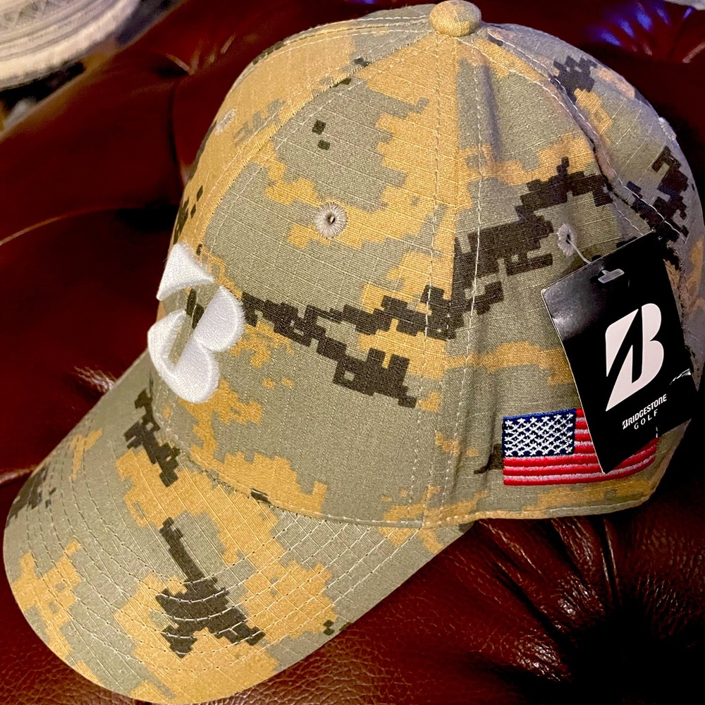Bridgestone golf snapback hat camouflage print